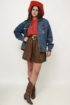 Jaqueta jeans clássica forro estampado - loja online
