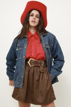 Imagem do Jaqueta jeans clássica forro estampado