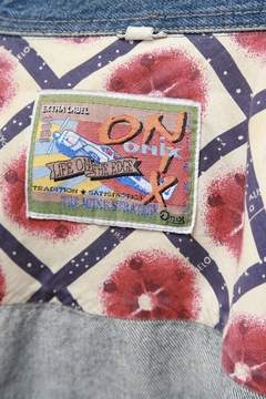 Jaqueta jeans clássica forro estampado - comprar online