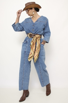Macacao jeans classico pantacort - comprar online