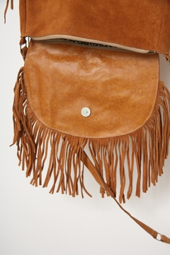 Bolsa franja dupla caramelo western couro - Capichó Brechó