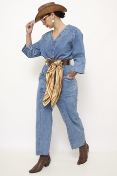 Imagem do Macacao jeans classico pantacort
