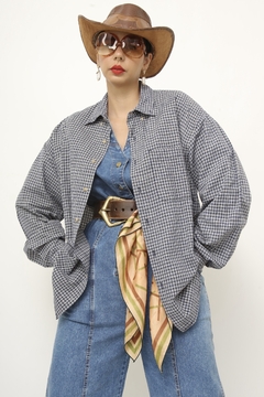 ﻿Camisa azul xadrez classica - comprar online