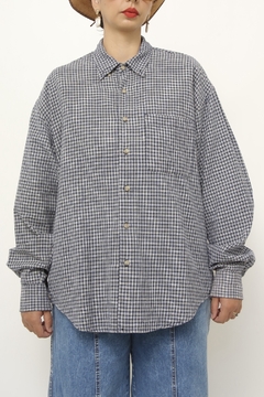 ﻿Camisa azul xadrez classica na internet