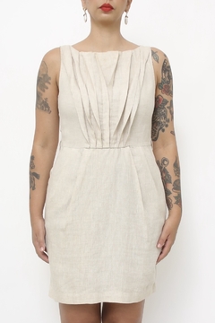 Vestido linho drapeado TVZ - Capichó Brechó