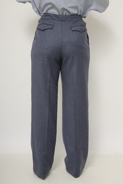 Calça lã azul cintura alta - comprar online
