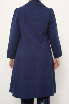 Casaco azul longo forrado - loja online