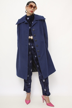 Casaco azul longo forrado - comprar online