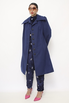 Casaco azul longo forrado - comprar online