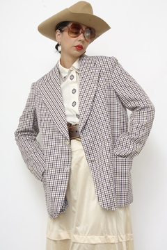 Blazer xadrez azul forro parcial na internet