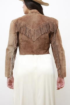 Jaqueta franja marrom cropped western - Capichó Brechó