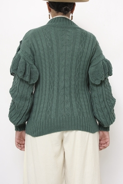 Imagem do Tricot boho verde tricot babados