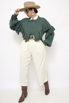 Imagem do Tricot boho verde tricot babados