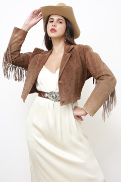 Imagem do Jaqueta franja marrom cropped western