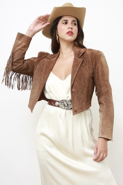 Imagem do Jaqueta franja marrom cropped western