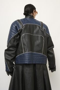 Jaqueta couro moto esportiva recorte - comprar online