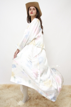 Robe acetinado flores longo na internet
