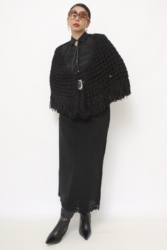 Xale preto pompom western - Capichó Brechó