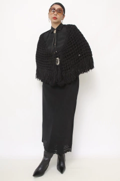 Xale preto pompom western - Capichó Brechó