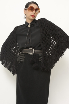 Xale preto pompom western na internet