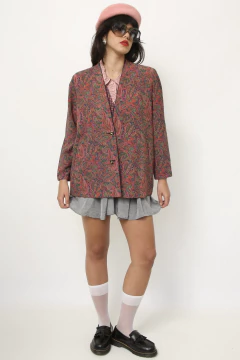 Blazer estampado rosa levinho - loja online