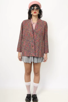 Blazer estampado rosa levinho - Capichó Brechó