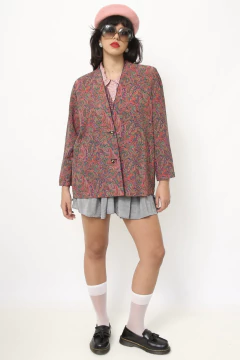 Blazer estampado rosa levinho na internet