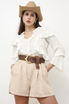 Camisa babados Zara western na internet