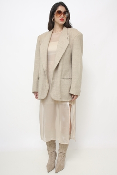 Blazer bege forrado textura - Capichó Brechó
