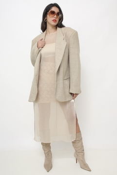 Blazer bege forrado textura - Capichó Brechó