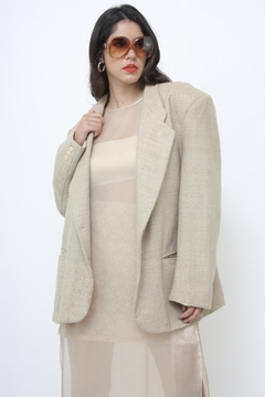 Blazer bege forrado textura - Capichó Brechó