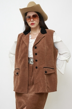 Imagem do Conjunto atoalhado REGATA + SAIA vintage marrom