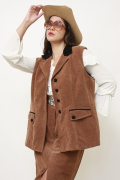 Conjunto atoalhado REGATA + SAIA vintage marrom - loja online