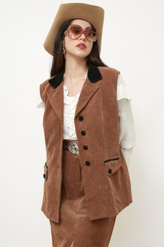 Conjunto atoalhado REGATA + SAIA vintage marrom na internet