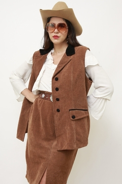 Conjunto atoalhado REGATA + SAIA vintage marrom - loja online