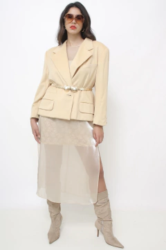 Blazer lã bege forrado ESCADA na internet
