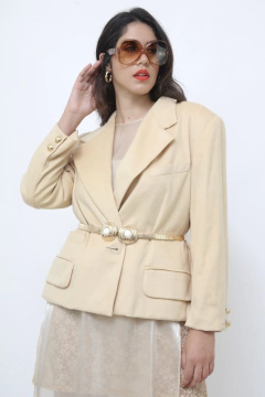 Blazer lã bege forrado ESCADA - Capichó Brechó