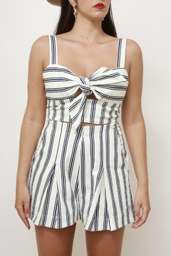 Imagem do Conjunto listras CROPPED + SHORTS ANNE FERNANDES
