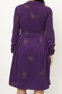 Vestido roxo estampa vintage - Capichó Brechó