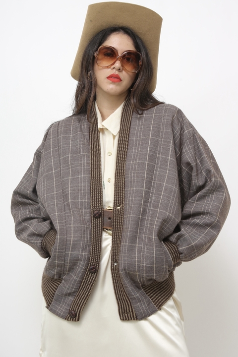 Casaco bomber xadrez ombreira