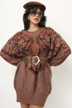 Maxi tricot rosa antigo ombreira - comprar online