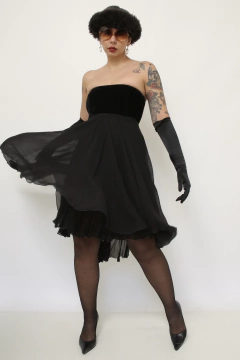 Vestido LE LIS BLANC seda veludo - Capichó Brechó