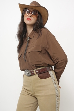 Camisa marrom clássica western - Capichó Brechó