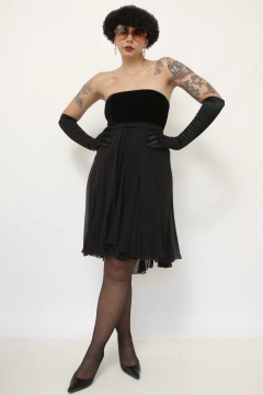 Vestido LE LIS BLANC seda veludo - Capichó Brechó