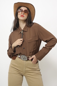 Camisa marrom clássica western - Capichó Brechó