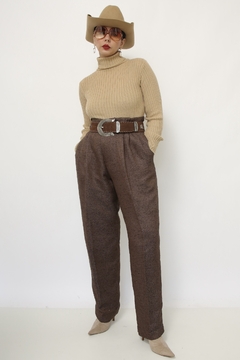 Calça cintura alta marrom vintage - loja online