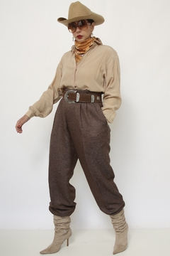 Calça cintura alta marrom vintage