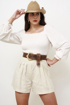 Blusa manga princesa estilo linho