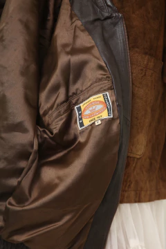 Jaqueta couro camurça marrom forro cavalo - comprar online