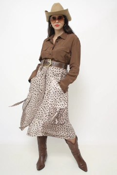 Saia ANIMALE onça mídi forrada - loja online